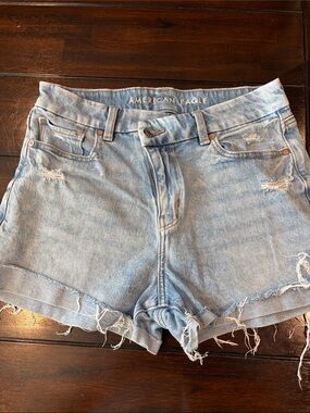 American Eagle Outfitters Light Wash Distressed Denim Shorts